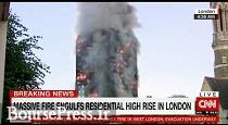 آتش سوزی عظیم در برج مسکونی ۲۷ طبقه لندن و پرتاب به بیرون برخی افراد